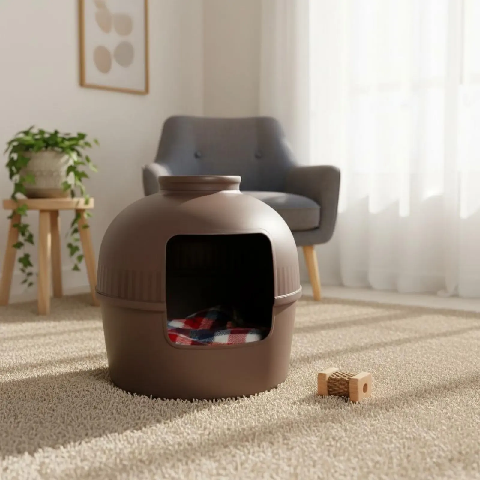 Dome Feline House Privacy Enclosed Feline Litter Box Covered Litter Box Waterproof for Indoor
Dome Feline House Privacy Enclosed Feline Litter Box Covered Litter Box Waterproof for Indoor