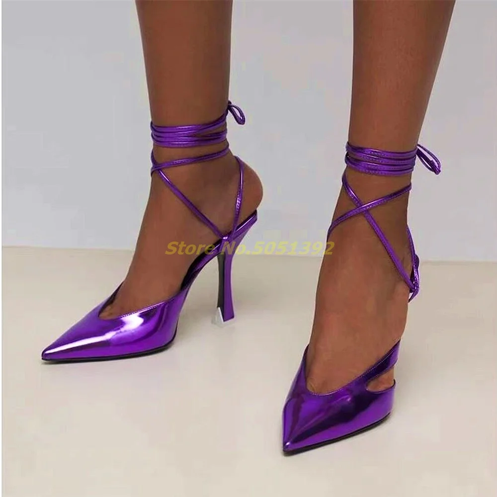 Purple Pointey Toe Lace Up Pumps Solid Cut Out Thin High Heel 2024 Spring Women Newest High Heels Shoes Ankle Strap Shoes
Purple Pointey Toe Lace Up Pumps Solid Cut Out Thin High Heel 2024 Spring Women Newest High Heels Shoes Ankle Strap Shoes
