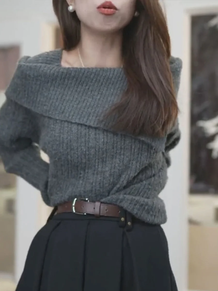 Ele Slim Fit Knitted Sweater Women's Outerwear Square Collar Long Sve Mid-Length Korean Sle Camere Wool Blend
Ele Slim Fit Knitted Sweater Women's Outerwear Square Collar Long Sve Mid-Length Korean Sle Camere Wool Blend