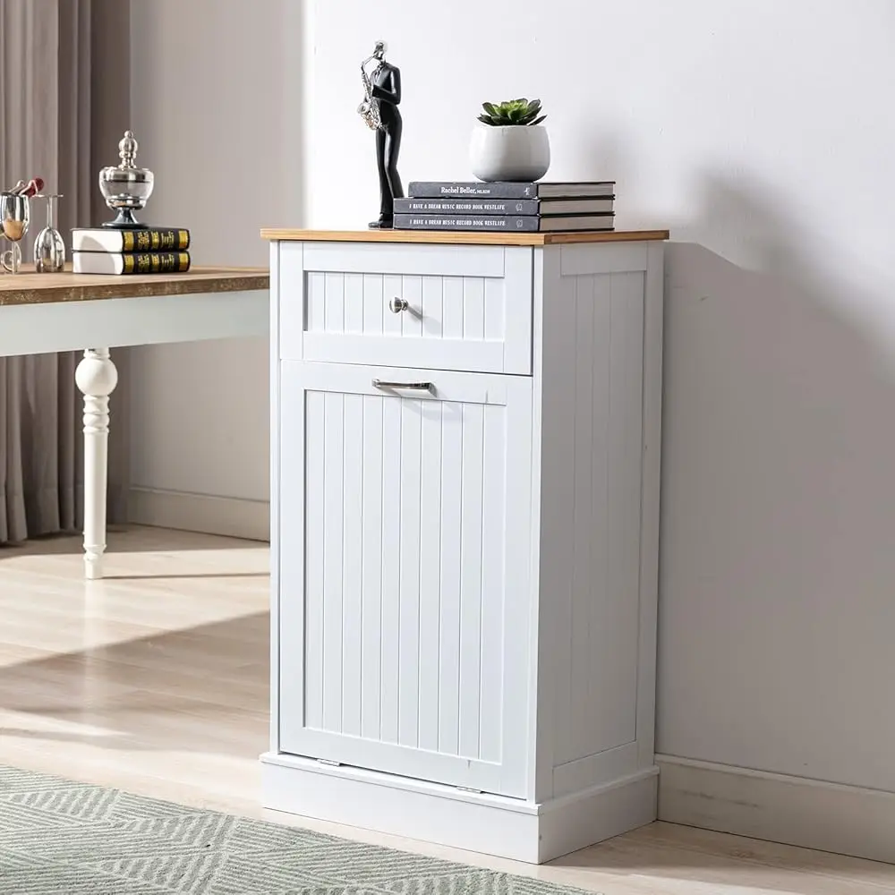 Trash Cabinet Tilt Out Freestanding, Pet Proof Kitchen Trash Cabinet Laundry Hamper With Cutting Board, Wood Garbage Recycling
Trash Cabinet Tilt Out Freestanding, Pet Proof Kitchen Trash Cabinet Laundry Hamper With Cutting Board, Wood Garbage Recycling