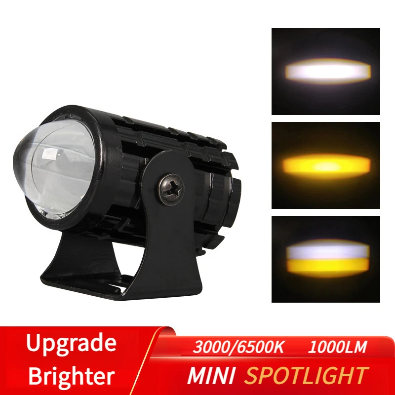1000LM Motorcycle LED Light Spotlight IP65 High and Low Beams White Yellow Small Stell Cannon 8-80V Mini Lens
1000LM Motorcycle LED Light Spotlight IP65 High and Low Beams White Yellow Small Stell Cannon 8-80V Mini Lens