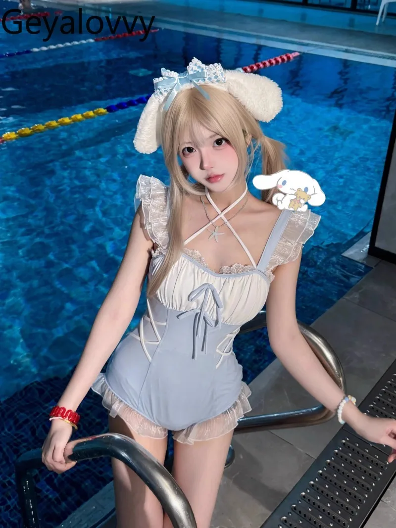 Summer New Sweet and Cute Girls Seaside Vacation Bow Blue Swimsuit Student Oversize One-piece Conservative Bathing Suit
Summer New Sweet and Cute Girls Seaside Vacation Bow Blue Swimsuit Student Oversize One-piece Conservative Bathing Suit