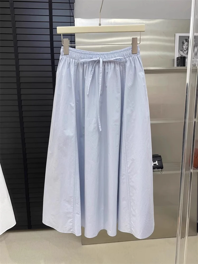 Blue Elastic Waist A-Line Pleated Skirt Women's Summer Loose Slimming Long Skirt Korean Style Anti-Aging Trendy New Model
Blue Elastic Waist A-Line Pleated Skirt Women's Summer Loose Slimming Long Skirt Korean Style Anti-Aging Trendy New Model