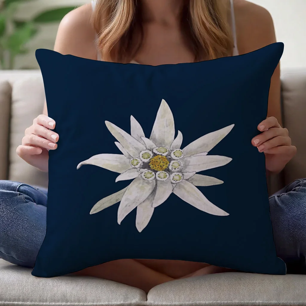 Edelweiss Flower Pillow Cover, White Alpine Bloom Design Cushion Case for Living Room Bedroom Home Decor Gift
Edelweiss Flower Pillow Cover, White Alpine Bloom Design Cushion Case for Living Room Bedroom Home Decor Gift