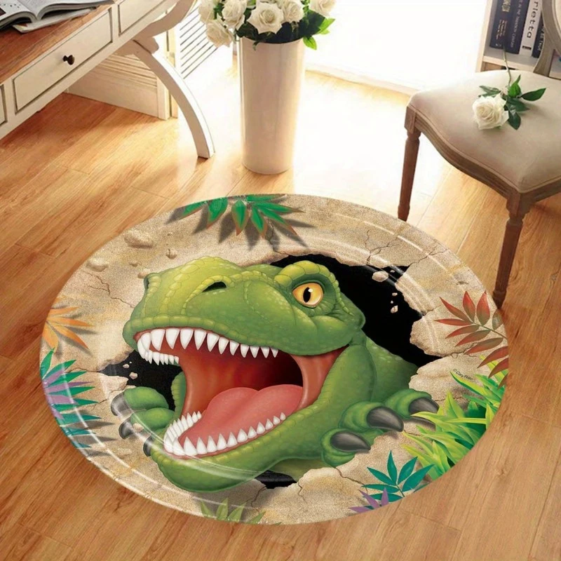 VIKAMA 3D Dinosaur T-Rex Round Mat, Green Cartoon Dino Print Non-Slip Washable Rug, Kids' Bedroom Decor Rug
VIKAMA 3D Dinosaur T-Rex Round Mat, Green Cartoon Dino Print Non-Slip Washable Rug, Kids' Bedroom Decor Rug