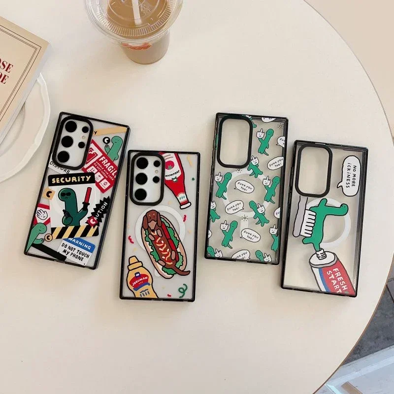 Cute Fashion Dinosaur Magnetic Case for Samsung Galaxy S22 Ultra S23 Ultra S24 S25 Ultra S24 + Plus Cover Protective Shell
Cute Fashion Dinosaur Magnetic Case for Samsung Galaxy S22 Ultra S23 Ultra S24 S25 Ultra S24 + Plus Cover Protective Shell
