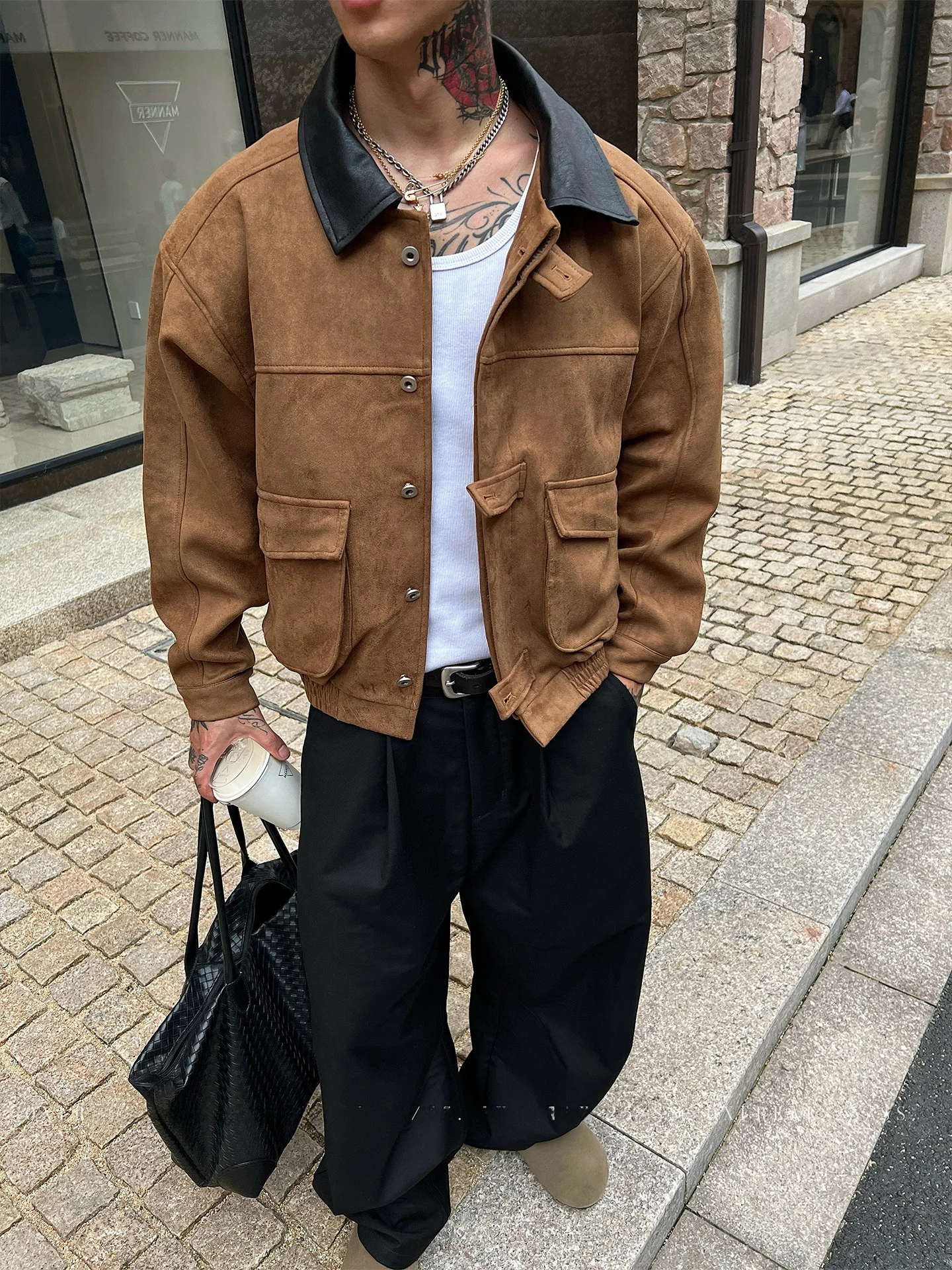 American Retro Suede Workwear Jaet Men's Spring Autumn ort Loose Casual Collar Haome Outerwear Polyester Fiber
American Retro Suede Workwear Jaet Men's Spring Autumn ort Loose Casual Collar Haome Outerwear Polyester Fiber