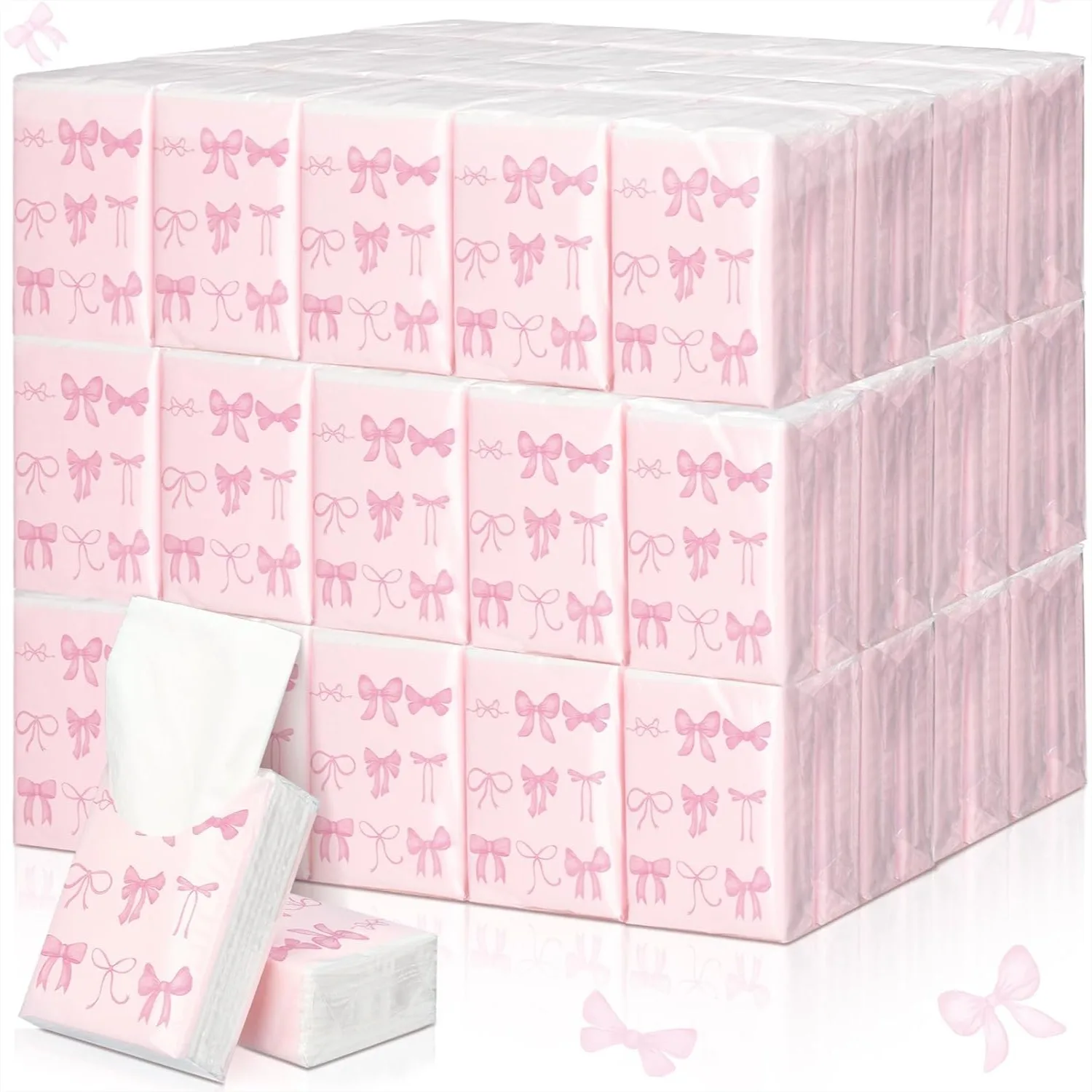 20 Pack Pocket Tissues with Pink Bow Bulk Small Tissue Packs for Travel Outdoor Car Offices
20 Pack Pocket Tissues with Pink Bow Bulk Small Tissue Packs for Travel Outdoor Car Offices