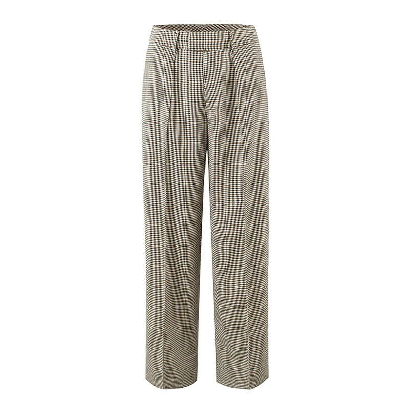 YENKYE 2025 Women Fashion Office Wear Simple Brown Plaid Wide Leg Pants Vintage High Waist With Pockets Female Trousers
YENKYE 2025 Women Fashion Office Wear Simple Brown Plaid Wide Leg Pants Vintage High Waist With Pockets Female Trousers