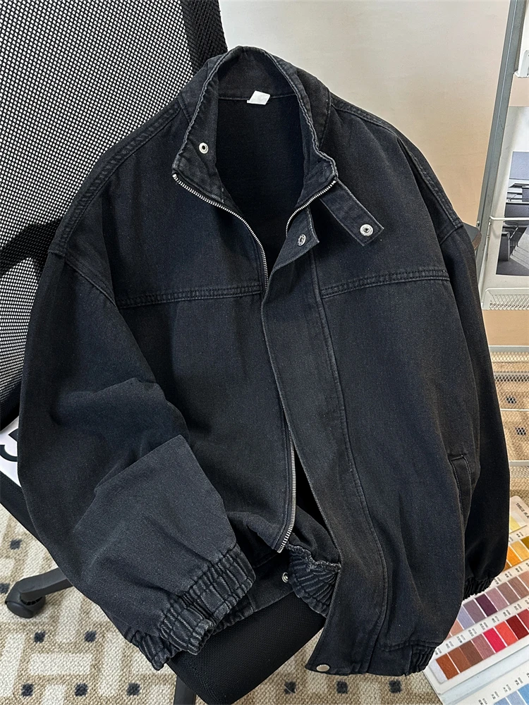 Retro Blue Washed out Jacket Men's Loose Fit Denim Coat with Zipper Yellow Mud Dyeing Street Style Youthful Autumn Winter Jacket
Retro Blue Washed out Jacket Men's Loose Fit Denim Coat with Zipper Yellow Mud Dyeing Street Style Youthful Autumn Winter Jacket