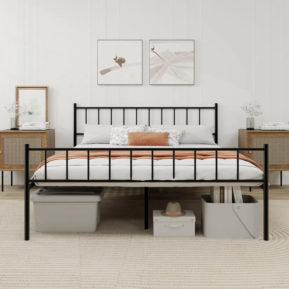 Queen Metal Platform Bed - Sturdy Steel Slat Support with Headboard, No Box Spring
Queen Metal Platform Bed - Sturdy Steel Slat Support with Headboard, No Box Spring