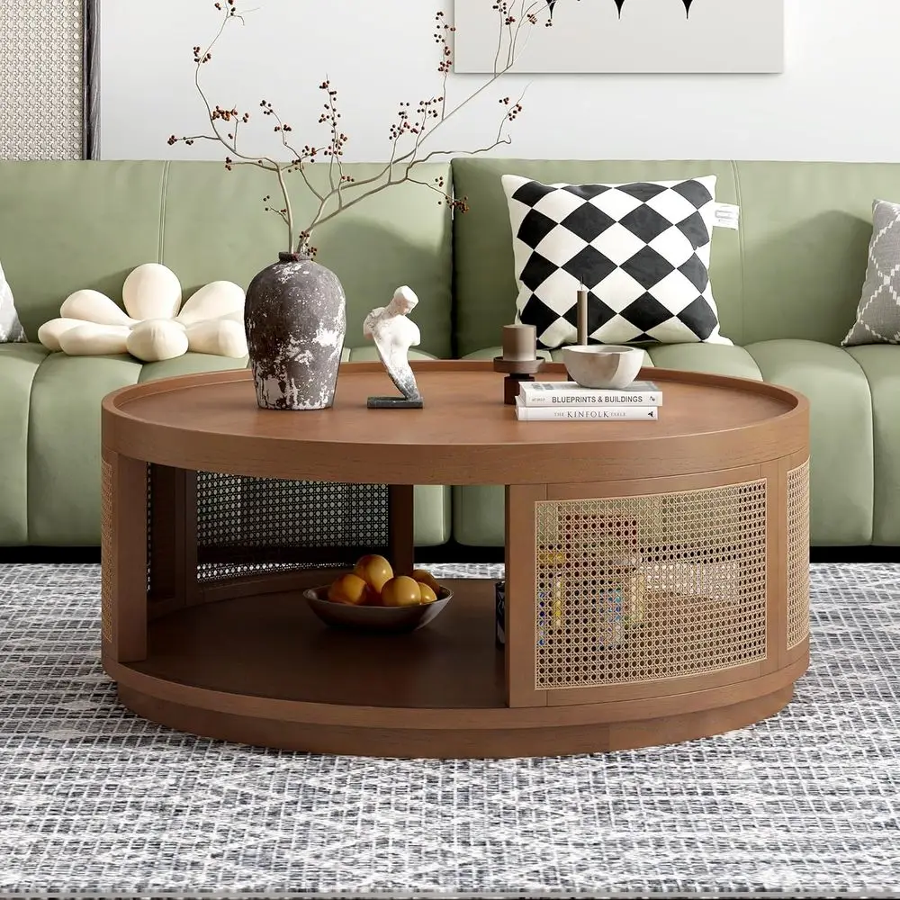-Century ern Coee Table, 37'' Wooden Round Cane Coee Table Center Table Waiting Area Table with PE Rattan Side or Living Room Oi
-Century ern Coee Table, 37'' Wooden Round Cane Coee Table Center Table Waiting Area Table with PE Rattan Side or Living Room Oi