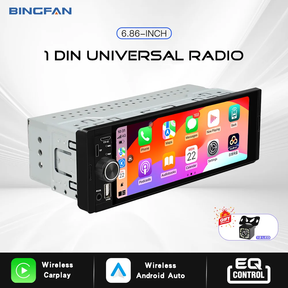 1Din Carplay Android Auto Car Radio 6.86 Inch Multimedia Video MP5 Player with FM/AM Car Stereo USB Type-C Plug Autoradio
1Din Carplay Android Auto Car Radio 6.86 Inch Multimedia Video MP5 Player with FM/AM Car Stereo USB Type-C Plug Autoradio