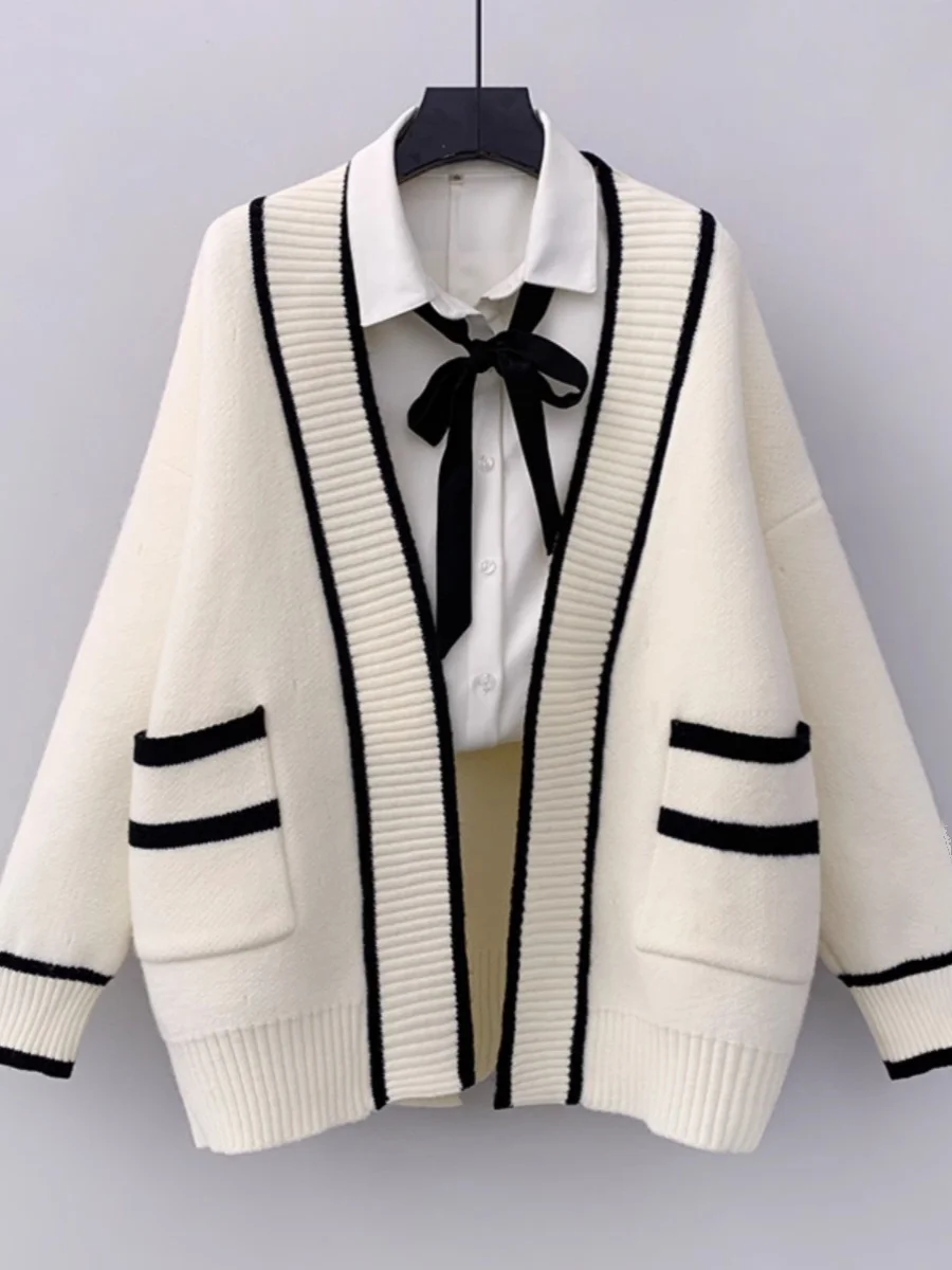 Свободный женский вязаный кардиган с V-образным вырезом, без бирки бренда, весна-осень, модный, с длинными рукавами, для повседневной носки
Свободный женский вязаный кардиган с V-образным вырезом, без бирки бренда, весна-осень, модный, с длинными рукавами, для повседневной носки