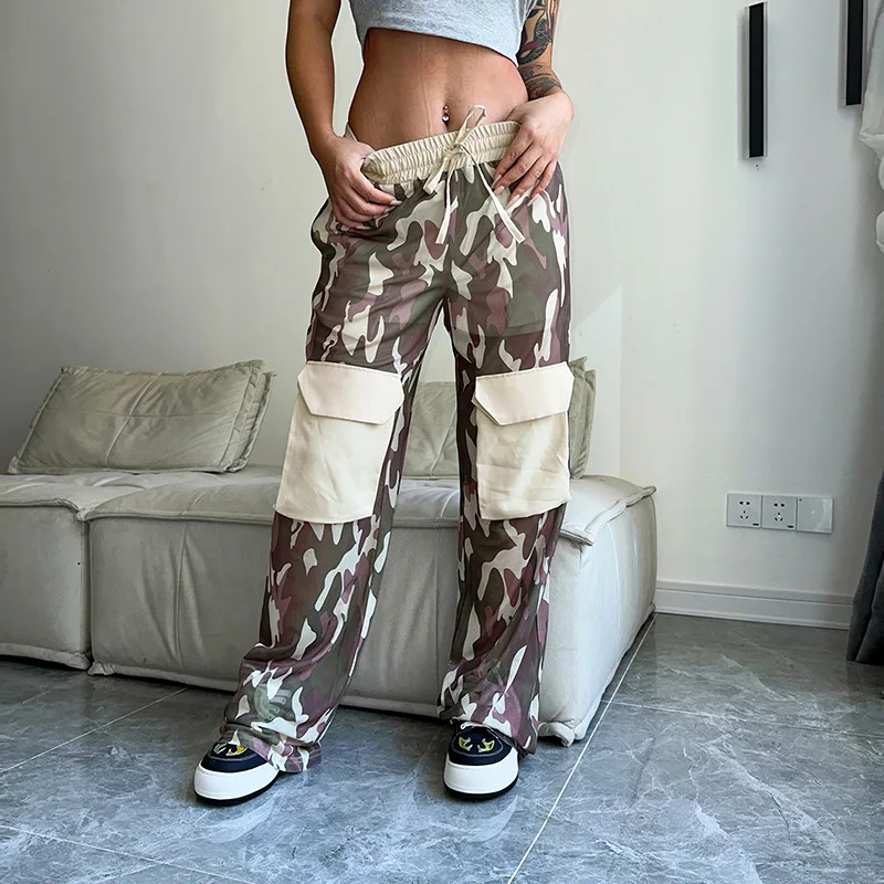 Camouflage Mesh Cargo Pants Women Drawstring High Waist Pockets Wide Leg Pants Casual Loose Trousers Female Streetwear Bottoms
Camouflage Mesh Cargo Pants Women Drawstring High Waist Pockets Wide Leg Pants Casual Loose Trousers Female Streetwear Bottoms