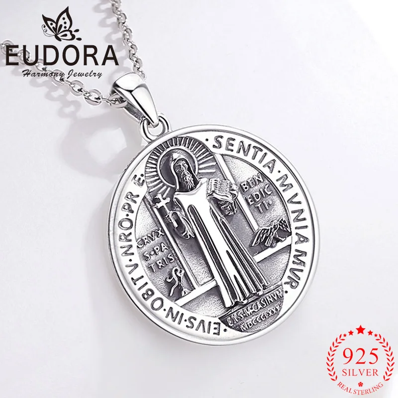 Eudora 925 Sterling Silver Saint Benedict Necklace San Benito Cross Catholic Pendant Talisman Personality Jewelry Men Women Gift
Eudora 925 Sterling Silver Saint Benedict Necklace San Benito Cross Catholic Pendant Talisman Personality Jewelry Men Women Gift