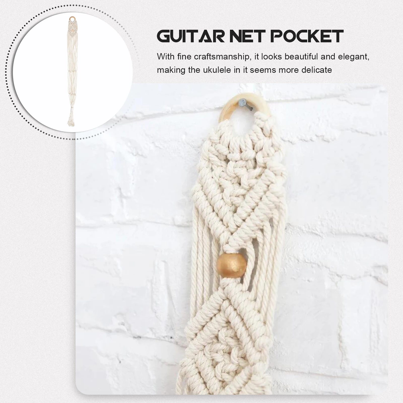 Guitar Storage 85cm +/-3cm White Macrame Ukulele Hanger Wall Mount Cotton And Linen Hanger Woven Instrument Accessories
Guitar Storage 85cm +/-3cm White Macrame Ukulele Hanger Wall Mount Cotton And Linen Hanger Woven Instrument Accessories