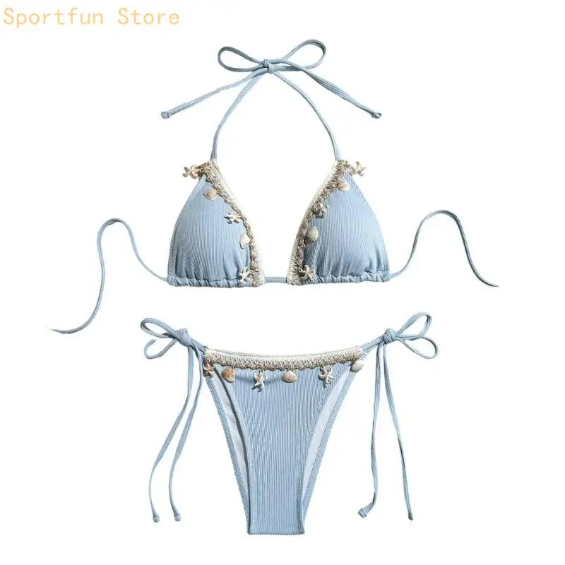 2 Piece/set Split Swimwear Triangular Swimsuit Backless Bathing Suit with Neck Tied Backless Feature for Parties X7JD
2 Piece/set Split Swimwear Triangular Swimsuit Backless Bathing Suit with Neck Tied Backless Feature for Parties X7JD