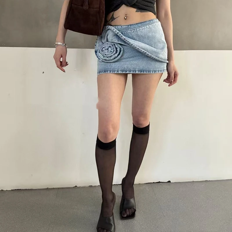 Women's Cowboy Rose Mini Skirt, Fashion Sexy Slim Ultra Short Skirt, Three-dimensional Flower Decoration Half-body Skirt, 2025,
Women's Cowboy Rose Mini Skirt, Fashion Sexy Slim Ultra Short Skirt, Three-dimensional Flower Decoration Half-body Skirt, 2025,