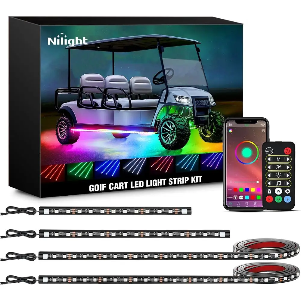 Universal 4-Piece Golf Cart Underglow LED Light Kit with Dream Color, Multi-Mode Neon Accent, App & Remote Control, Sound-Activa
Universal 4-Piece Golf Cart Underglow LED Light Kit with Dream Color, Multi-Mode Neon Accent, App & Remote Control, Sound-Activa