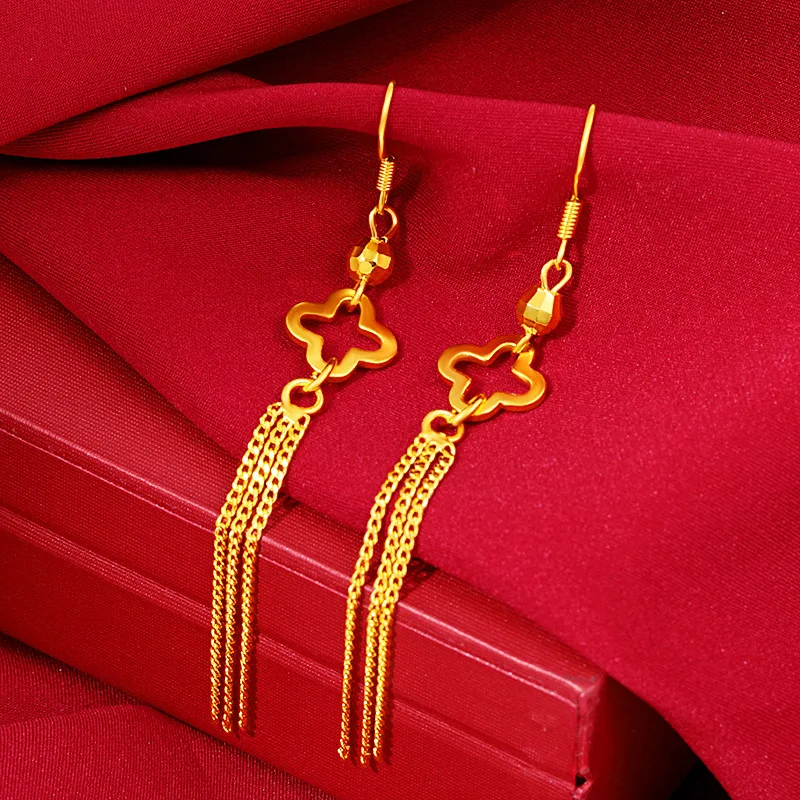 Luxury 24K 9999 Pure Gold real gold Women's Lucky Grass Earrings
Luxury 24K 9999 Pure Gold real gold Women's Lucky Grass Earrings