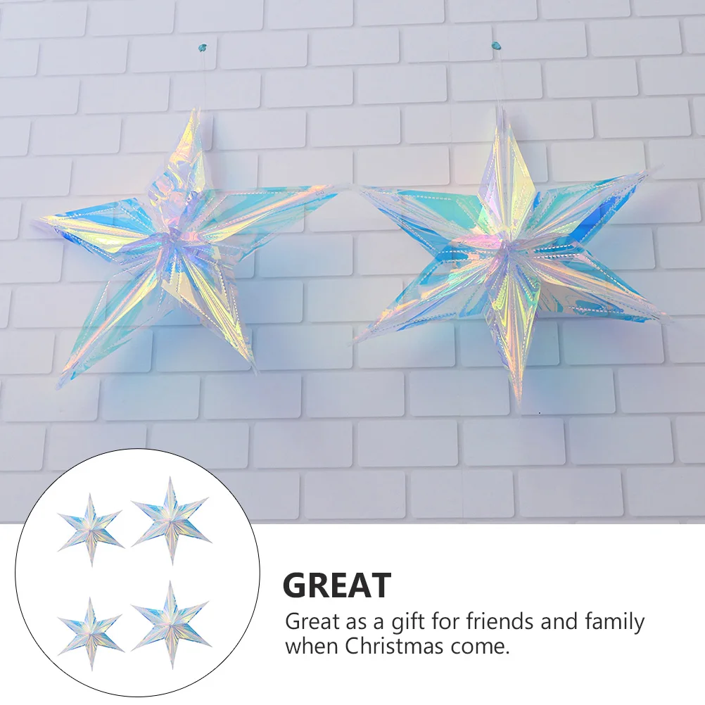 4Pcs Rainbow Film Star Pendant Creative Hanging Decor for Christmas Wedding Party Home Window Tree Decoration Lovely Gift
4Pcs Rainbow Film Star Pendant Creative Hanging Decor for Christmas Wedding Party Home Window Tree Decoration Lovely Gift