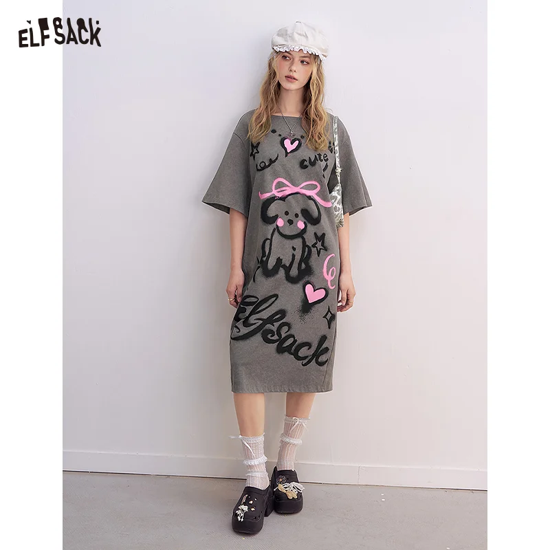 "ELFSACK 2025 Summer New Arrivals Grey Graffiti Printed Short Sleeved Loose Casual Dress "
"ELFSACK 2025 Summer New Arrivals Grey Graffiti Printed Short Sleeved Loose Casual Dress "