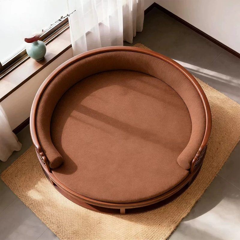 New Chinese style round Arhat bed North American black walnut sofa bed
New Chinese style round Arhat bed North American black walnut sofa bed