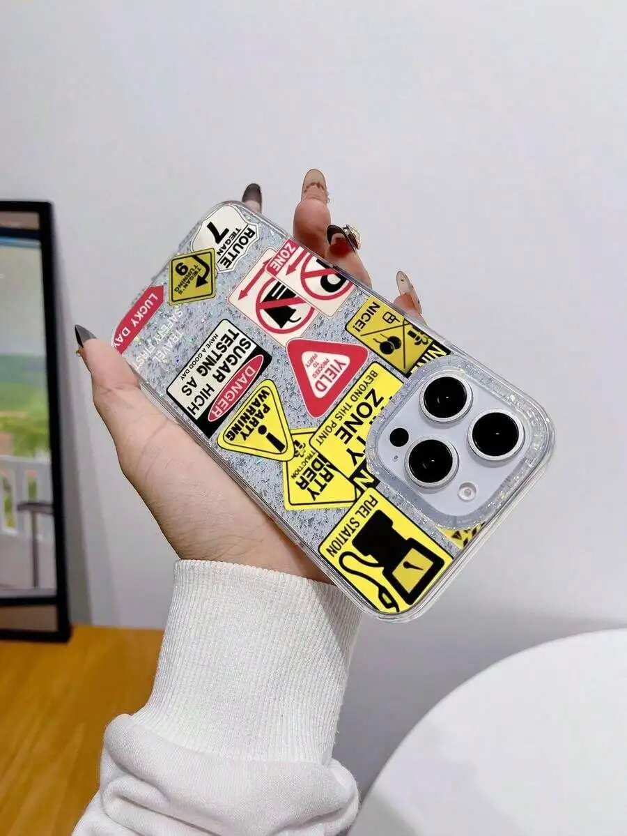 IMD Phone Case With Warning Road Signs Pattern Crystal Effect For iPhone 15 16 Pro Max
IMD Phone Case With Warning Road Signs Pattern Crystal Effect For iPhone 15 16 Pro Max