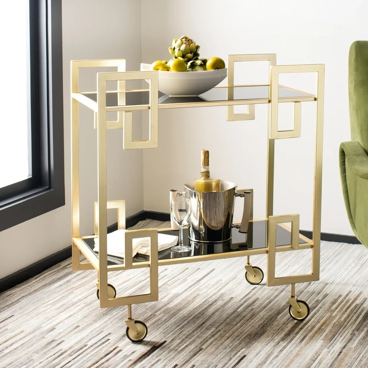 -High quality kitchen cart golden bar cart metal trolley with wheels
-High quality kitchen cart golden bar cart metal trolley with wheels