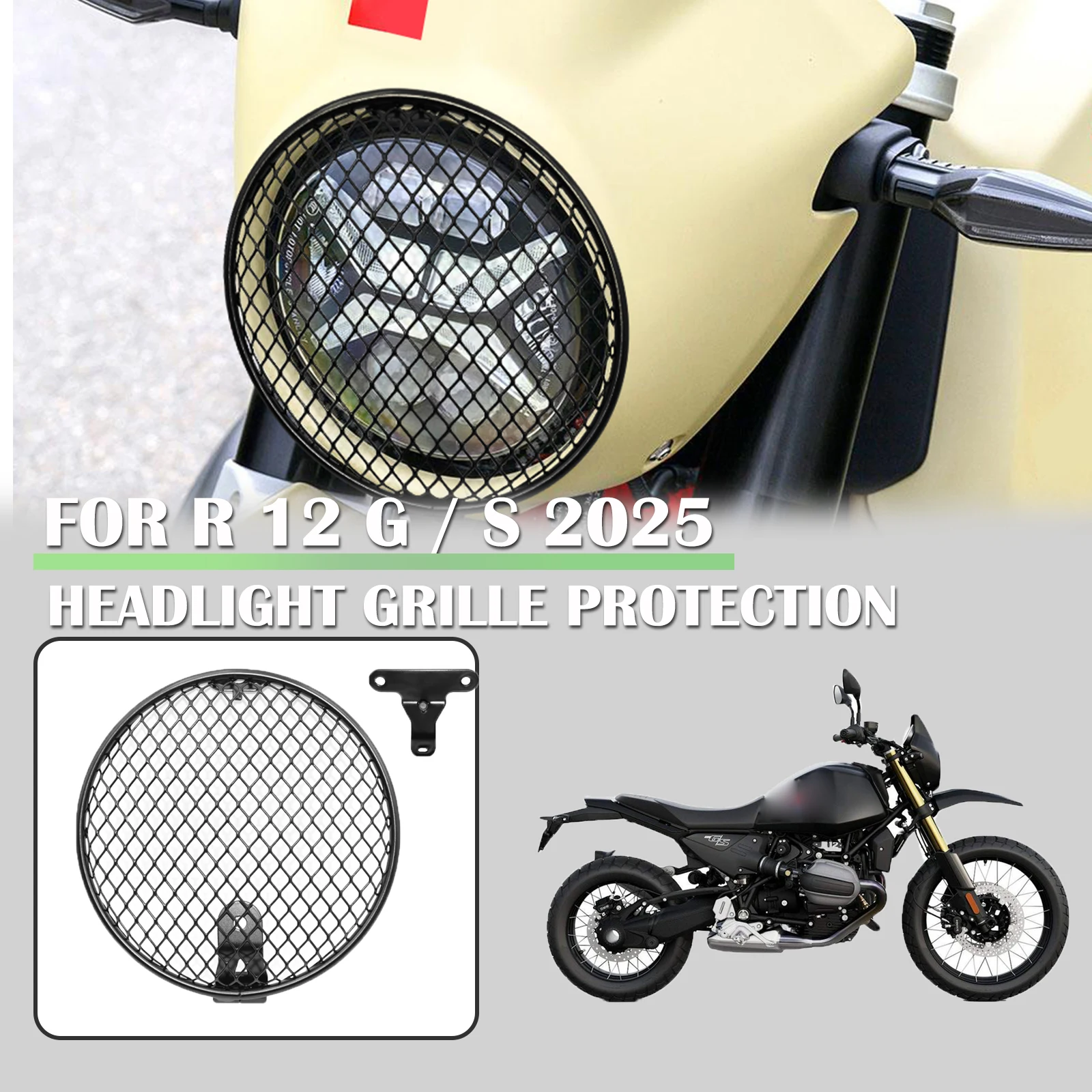For BMW R12G S R12 G R12 S R12 GS 2025 Motorcycle Accessories Headlamp Grill Mesh Headlight Guard Grille Protection Cover