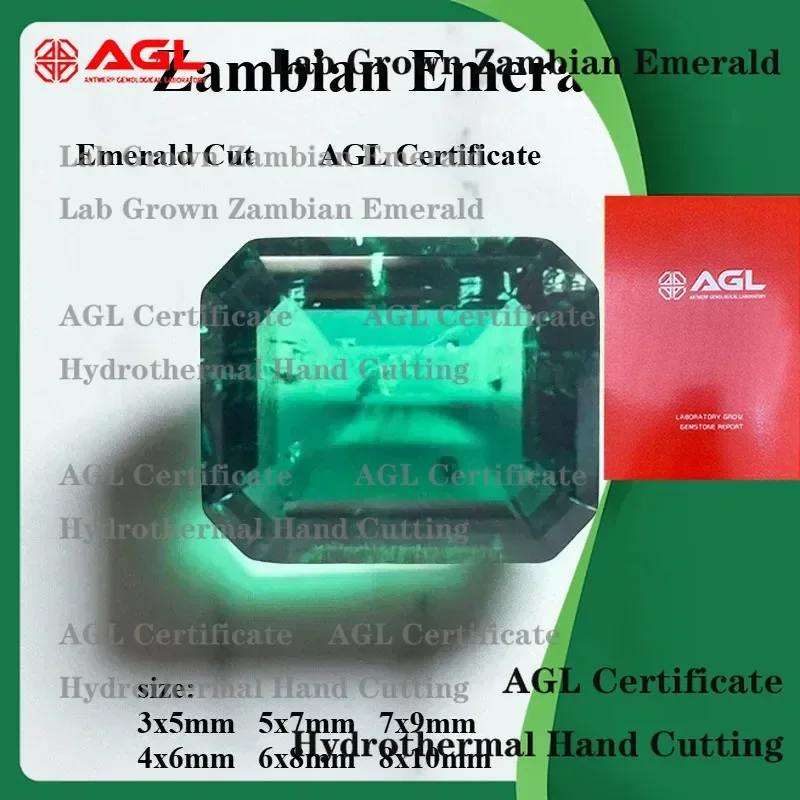 Lab Grown Zambian Emeralds for Hydrothermal Emerald Cut Gemstones Hand Cut with Natural Inclusions Cracks AGL Certified Lab
Lab Grown Zambian Emeralds for Hydrothermal Emerald Cut Gemstones Hand Cut with Natural Inclusions Cracks AGL Certified Lab