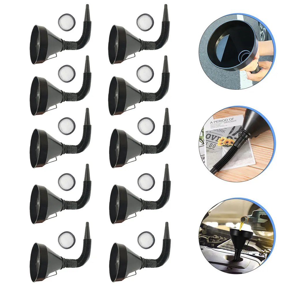 10 Pcs Filter Motorcycle Oil Funnel Kit Car for Automotive Use Funnels Black Refueling with
10 Pcs Filter Motorcycle Oil Funnel Kit Car for Automotive Use Funnels Black Refueling with