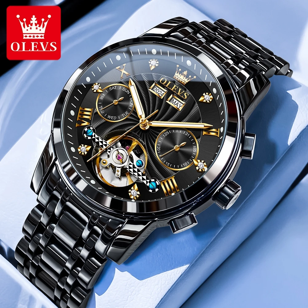 OLEVS Brand Watch Multi functional Men's Fully Automatic Mechanical Watch Waterproof Steel Strap 7088
OLEVS Brand Watch Multi functional Men's Fully Automatic Mechanical Watch Waterproof Steel Strap 7088