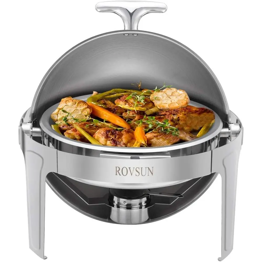 Chaing Dish Buet Set,6 Quart Roll Top StainlSteel Chaer, NS Round Set with ood Pan, Water Pan and uel Holders, or Wedding, Parti
Chaing Dish Buet Set,6 Quart Roll Top StainlSteel Chaer, NS Round Set with ood Pan, Water Pan and uel Holders, or Wedding, Parti