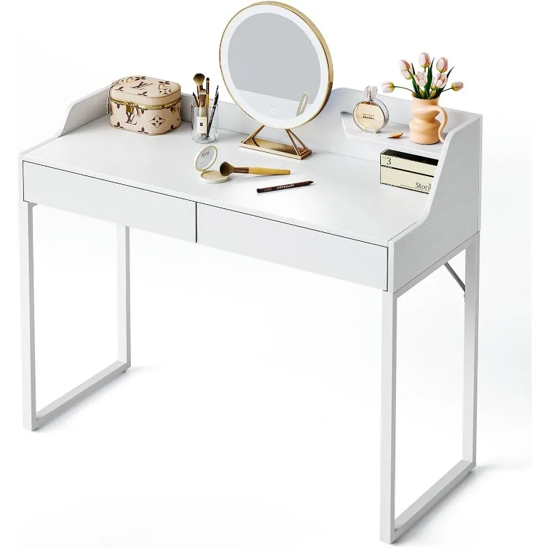 Vanity Desk with 2 Drawers,40 Inch Computer Home Office Desk, Modern Makeup Dressing Desk,
Vanity Desk with 2 Drawers,40 Inch Computer Home Office Desk, Modern Makeup Dressing Desk,