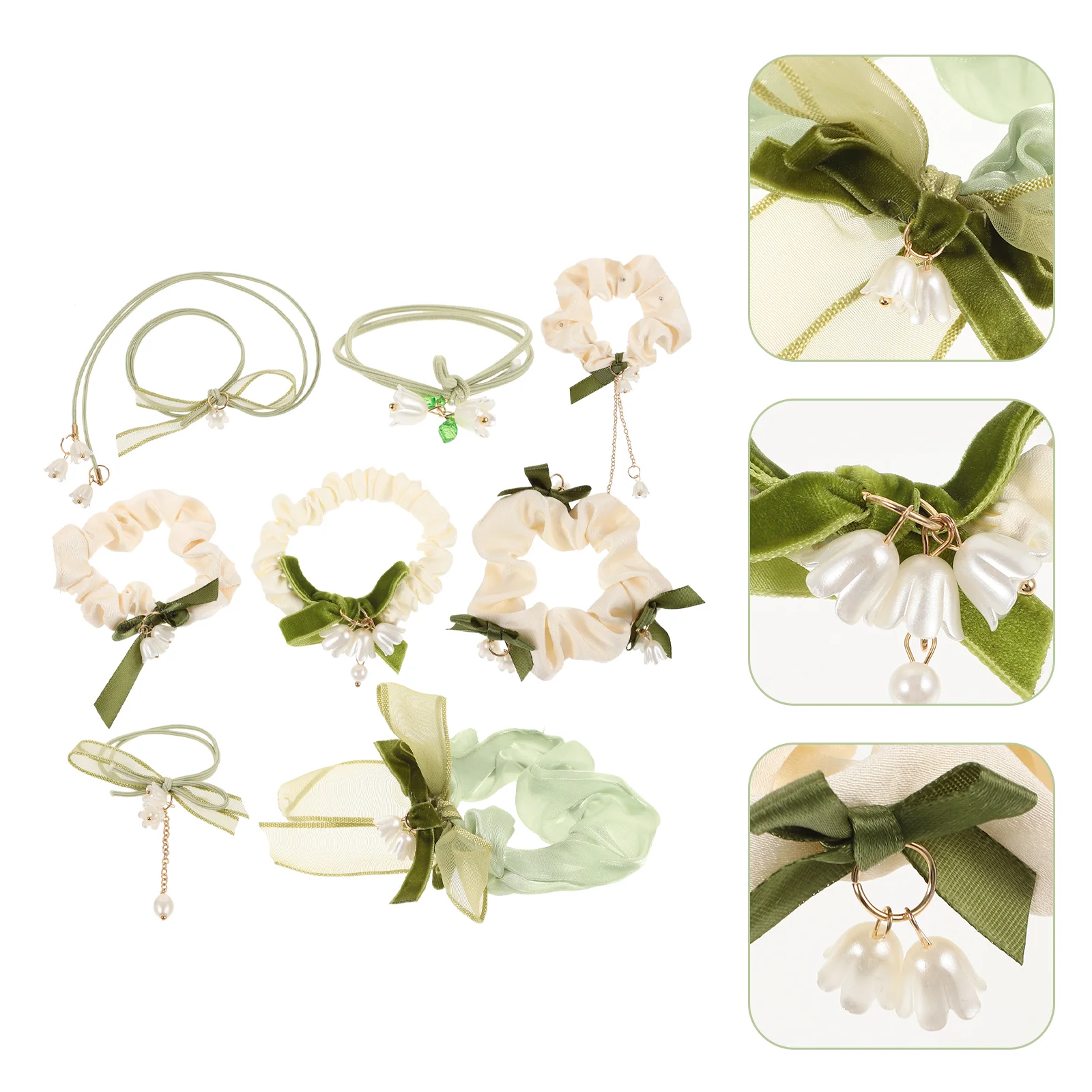 8 Pcs Scrunchie Lily of The Valley Flower Hair Tie Ties No Damage Fabric Elastic
8 Pcs Scrunchie Lily of The Valley Flower Hair Tie Ties No Damage Fabric Elastic