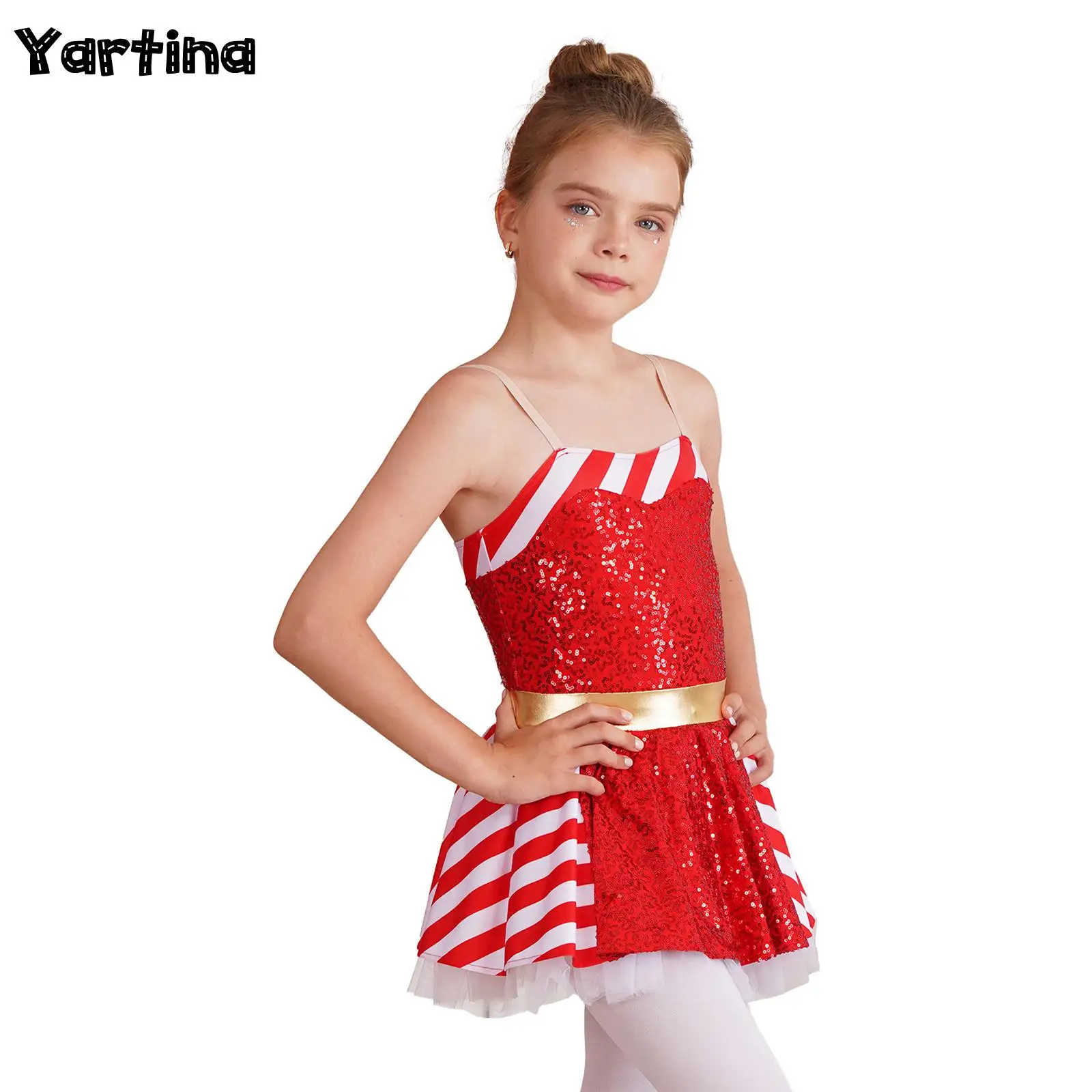 Girls Christmas Xmas Candy Cane Cosplay Costume Striped Sequin Santa Claus Dress Up Adjustable Straps Skirt Jumpsuit Dress
Girls Christmas Xmas Candy Cane Cosplay Costume Striped Sequin Santa Claus Dress Up Adjustable Straps Skirt Jumpsuit Dress