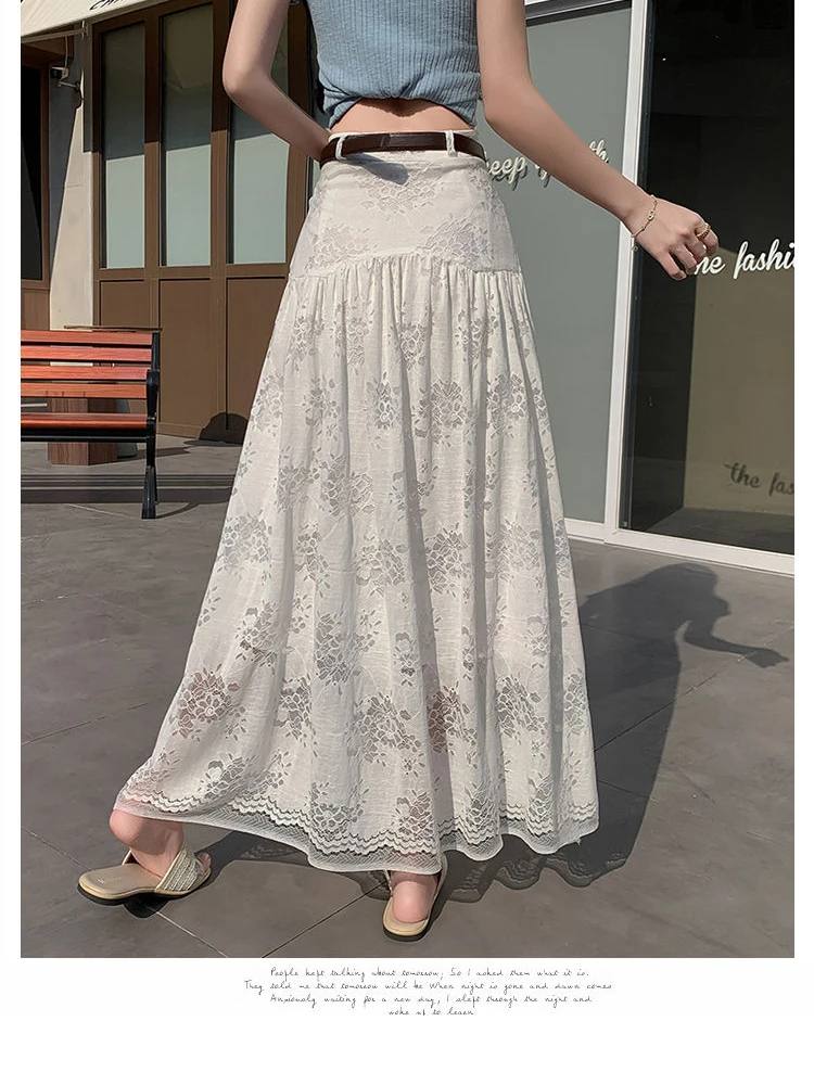 Белая кружевная длинная юбка с полым крючком и цветком, женские корейские нежные юбки трапециевидной формы с высокой талией, винтажные элегантные вечерние Faldas
Белая кружевная длинная юбка с полым крючком и цветком, женские корейские нежные юбки трапециевидной формы с высокой талией, винтажные элегантные вечерние Faldas