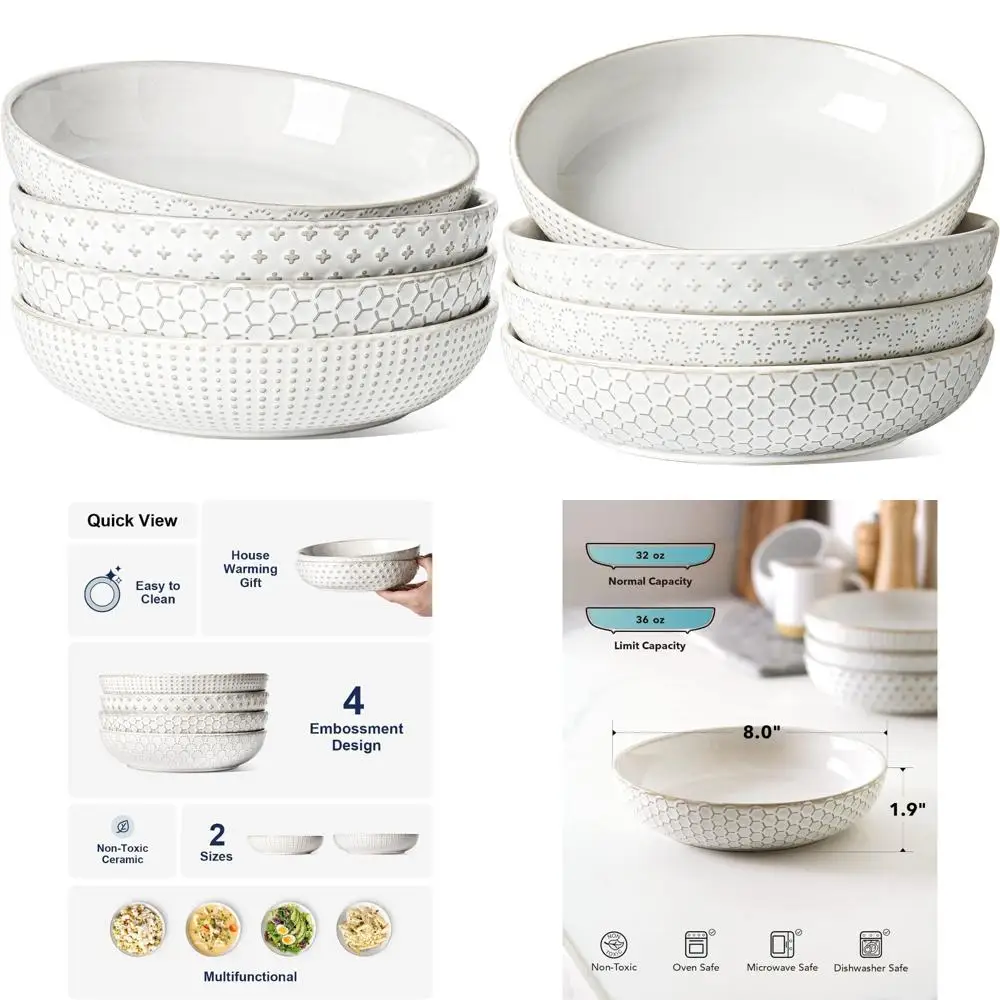 Керамические миски для макарон и салатов, сервировочная тарелка на 36 унций, идеальный подарок на новоселье или свадьбу, тисненый дизайн для фруктов и макарон
Керамические миски для макарон и салатов, сервировочная тарелка на 36 унций, идеальный подарок на новоселье или свадьбу, тисненый дизайн для фруктов и макарон