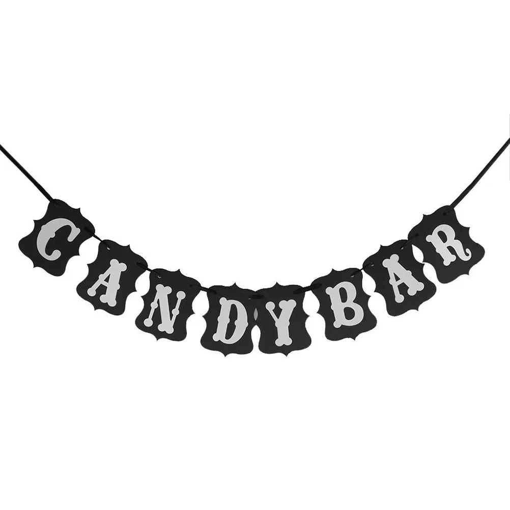 8 Flags CANDY BAR Banner 16x12cm Cards 240cm Ribbon White Black Paper Wedding Decoration Garland Party House Tree
8 Flags CANDY BAR Banner 16x12cm Cards 240cm Ribbon White Black Paper Wedding Decoration Garland Party House Tree