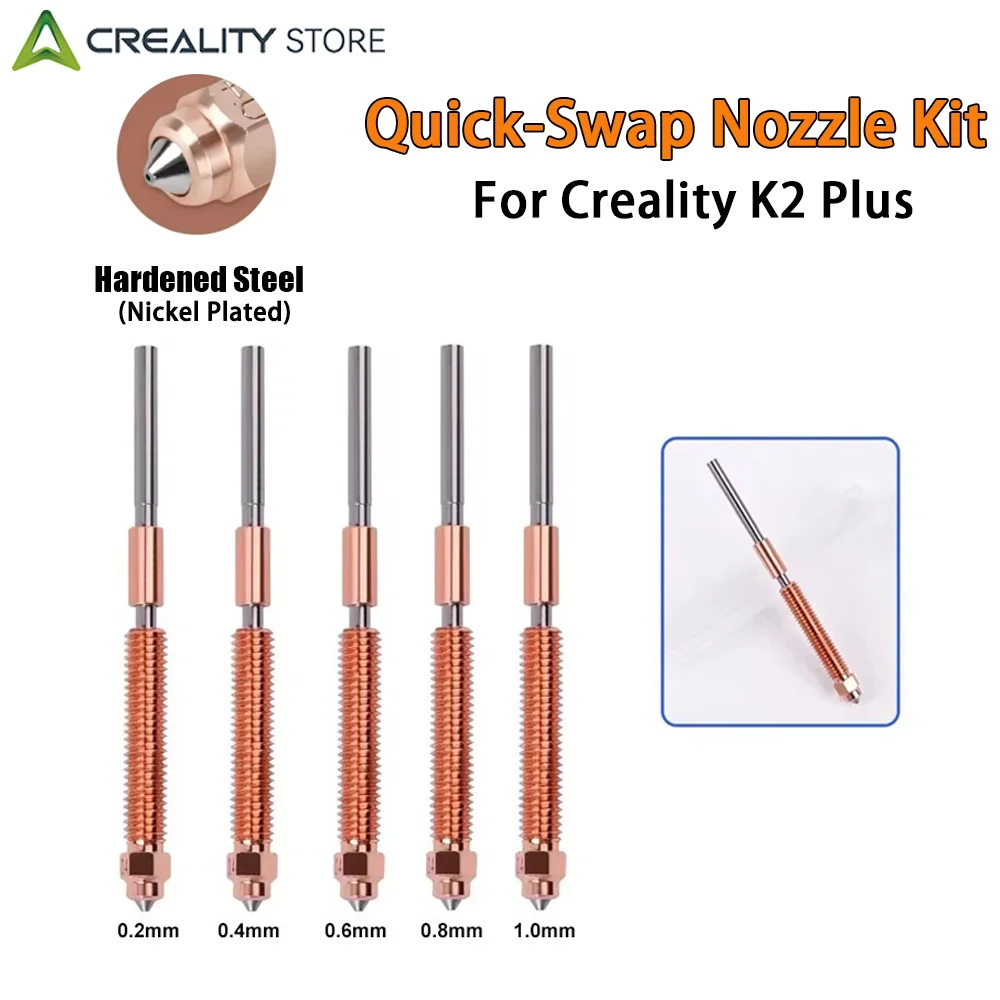 Creality "Unicorn" K2 Plus Hi Combo Quick-Swap Nozzle Kit 0.2/0.4/0.6/0.8mm All-metal integrated Nozzle for K2 Plus Hi Combo
Creality "Unicorn" K2 Plus Hi Combo Quick-Swap Nozzle Kit 0.2/0.4/0.6/0.8mm All-metal integrated Nozzle for K2 Plus Hi Combo