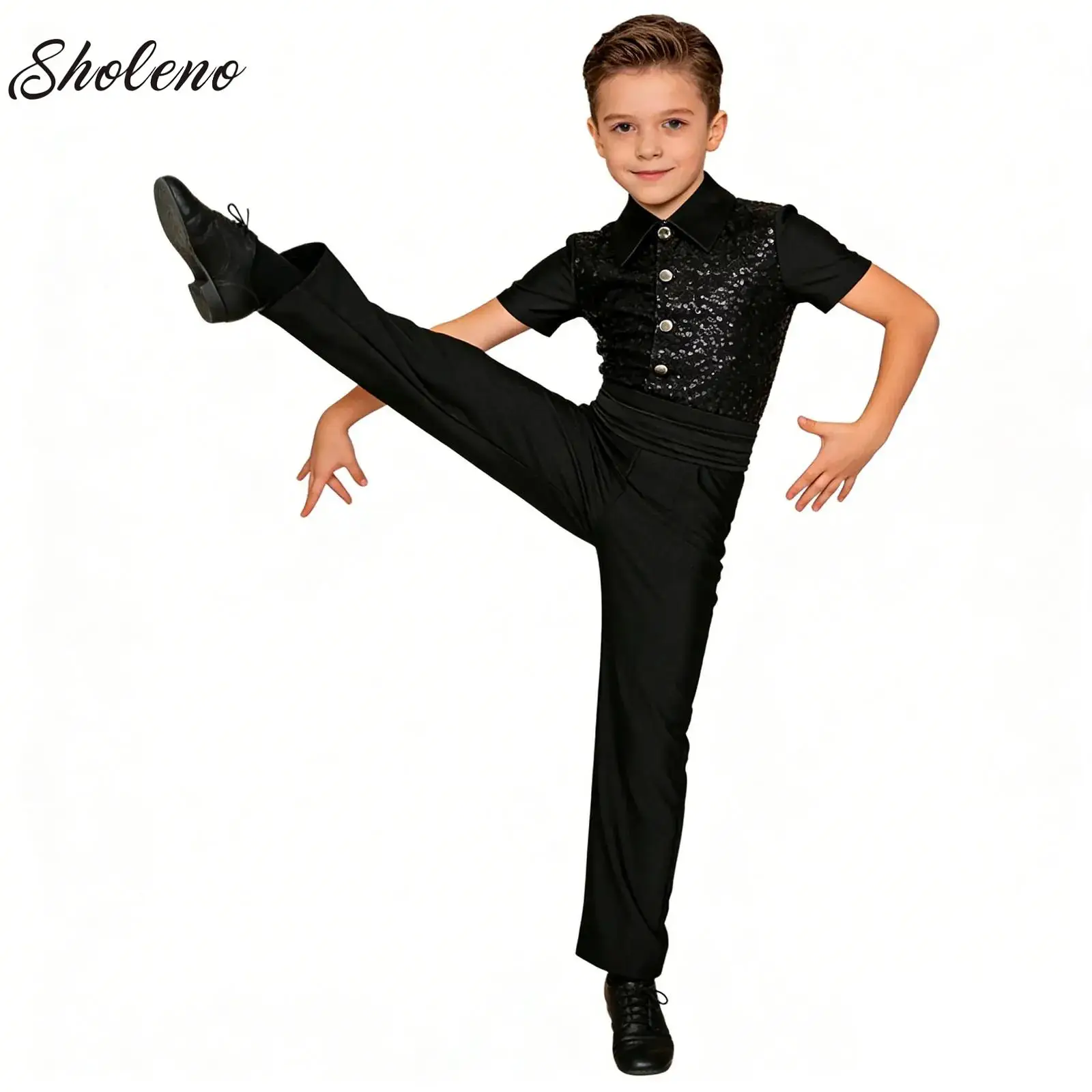 Child Latin Dance Bodysuit Clothing Jumpsuit for Boys Short Sleeves Leotard Tops Ballroom Samba Cha Cha Dance Performance Wear
Child Latin Dance Bodysuit Clothing Jumpsuit for Boys Short Sleeves Leotard Tops Ballroom Samba Cha Cha Dance Performance Wear