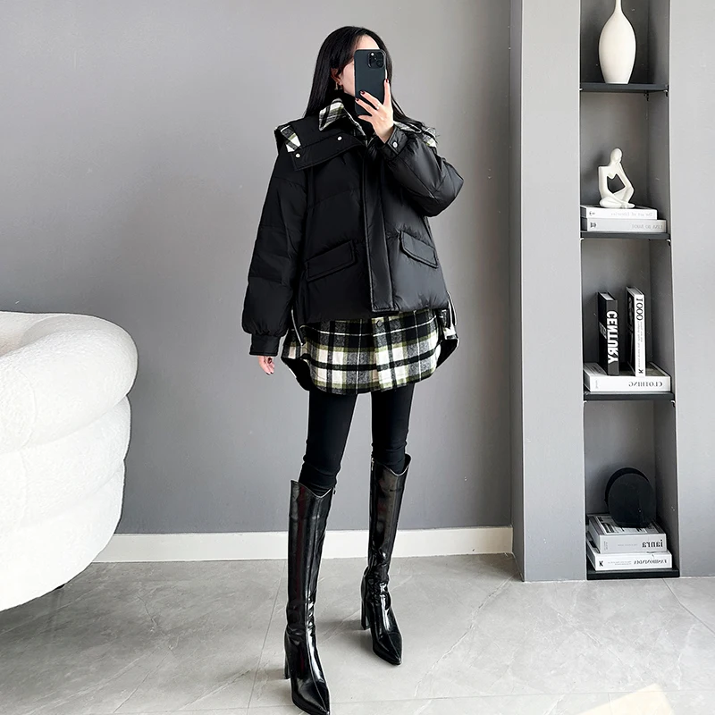 New 2025 Women's Winter Loose Mid-Length Du down Jaet Che Pattern Splicing Two-Piece Set Casual Trendy White Du down
New 2025 Women's Winter Loose Mid-Length Du down Jaet Che Pattern Splicing Two-Piece Set Casual Trendy White Du down