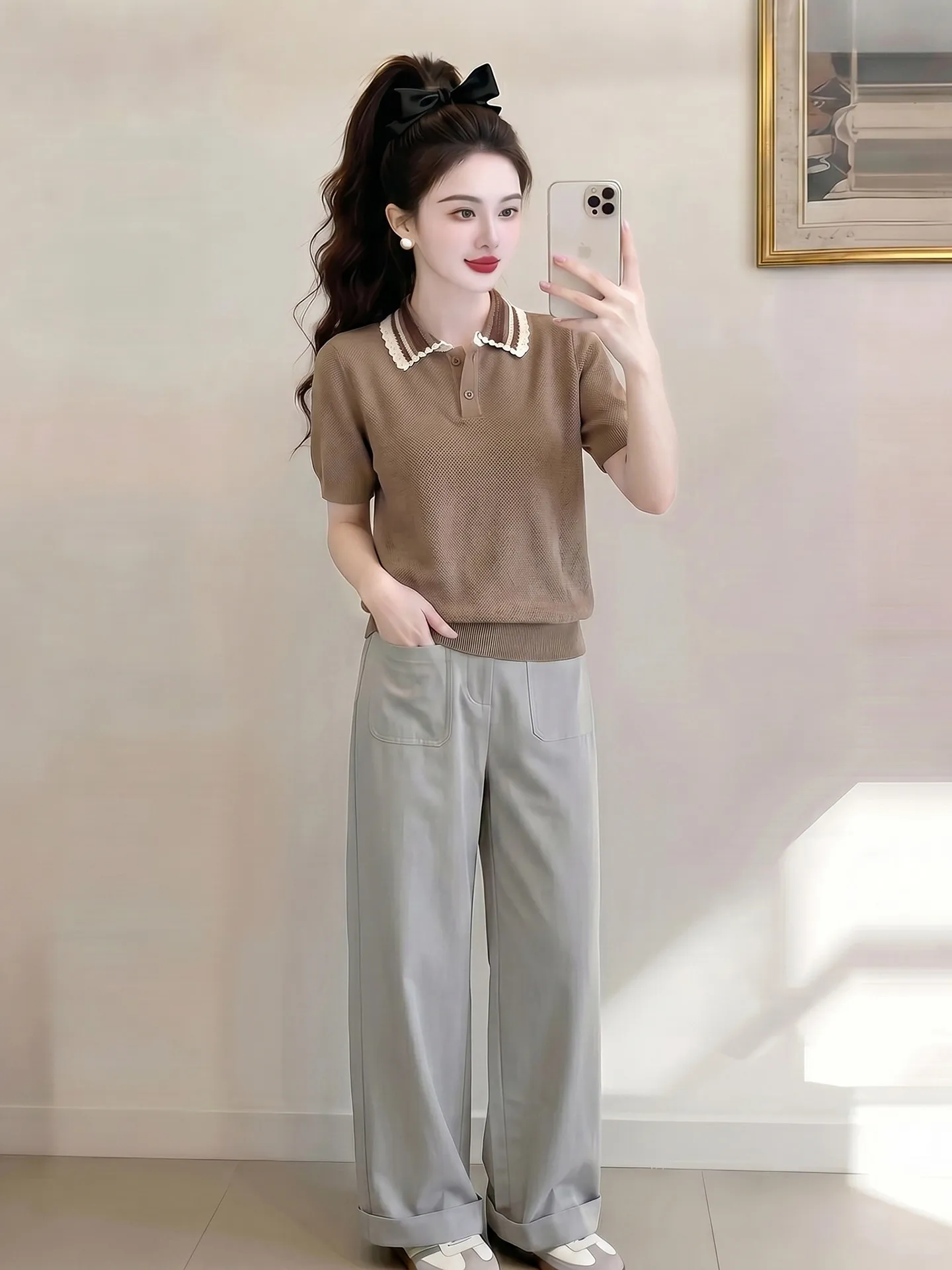 Slimming Floral Short Sleeve T-Shirt And Casual Pants Set Korean Style Versatile Breathable High Waist Summer Fashion
Slimming Floral Short Sleeve T-Shirt And Casual Pants Set Korean Style Versatile Breathable High Waist Summer Fashion