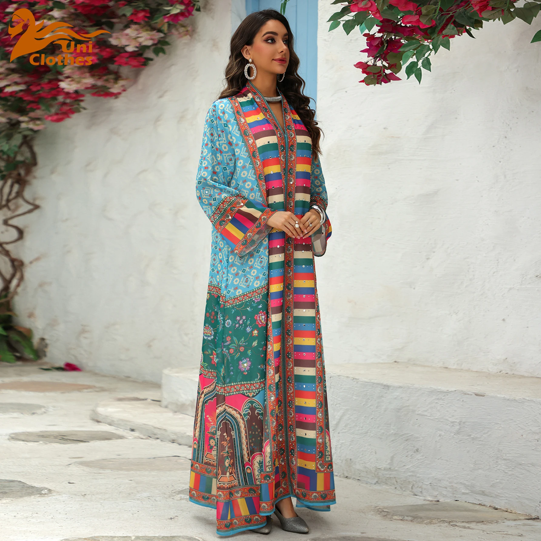 UNI 2025 Summer Muslim Dress for Women Morocco New Printed Fashion Long Dress Kaftan Dubai Abaya Eid Ramadan Robe Jalabiya
UNI 2025 Summer Muslim Dress for Women Morocco New Printed Fashion Long Dress Kaftan Dubai Abaya Eid Ramadan Robe Jalabiya