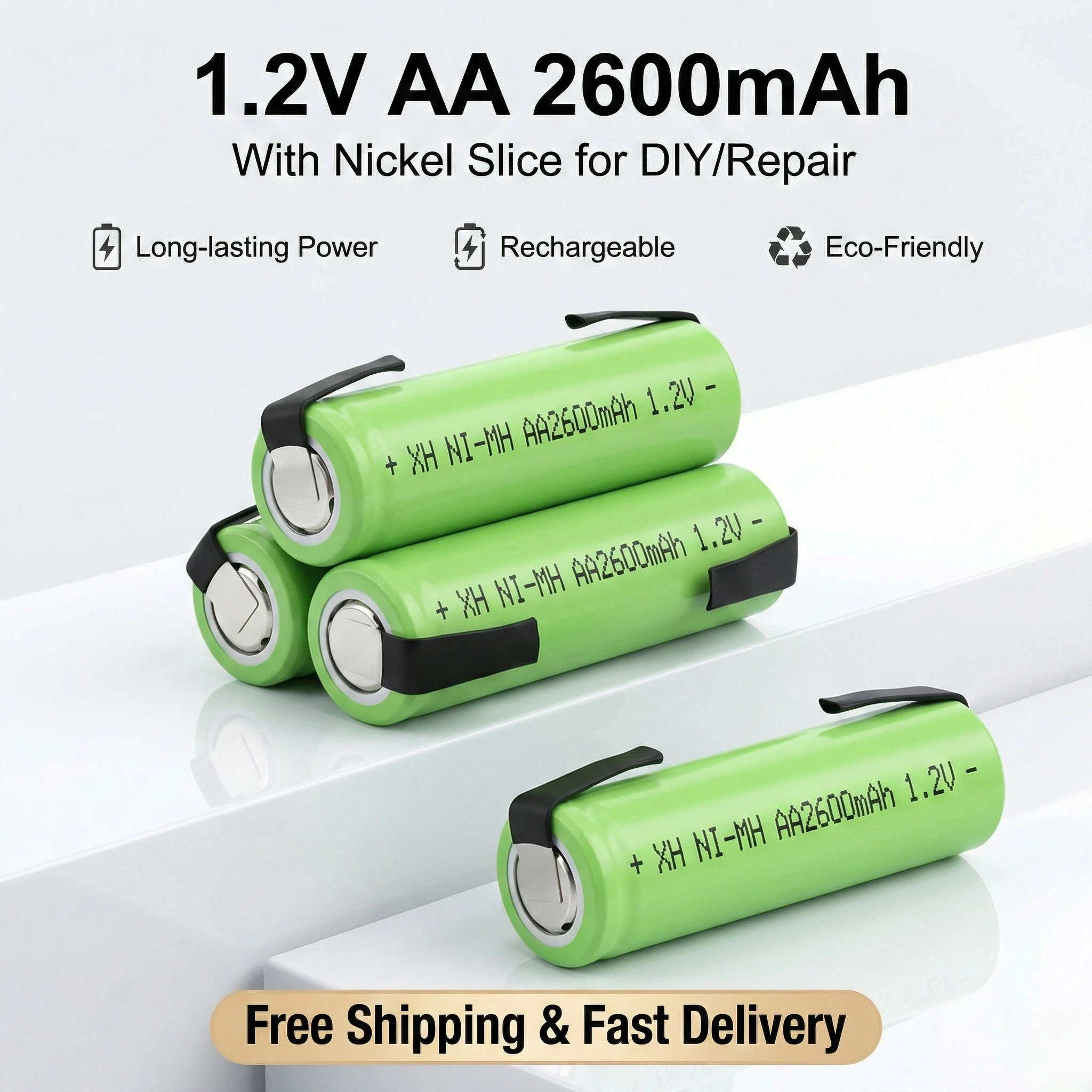 1.2V Ni-MH AA Rechargeable Battery 2600mAh High Capacity AA Bateria for Electric Shaver Toothbrush Toy Mouse Pre-charged NiMH
1.2V Ni-MH AA Rechargeable Battery 2600mAh High Capacity AA Bateria for Electric Shaver Toothbrush Toy Mouse Pre-charged NiMH
