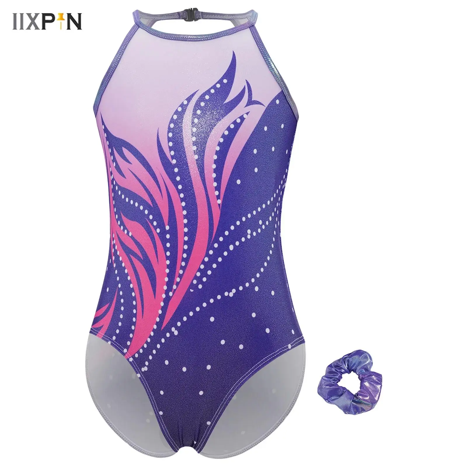 Kids Girls Metallic Gymnastics Dance Leotard Sleeveless Keyhole Back Color Block Printed Bodysuit with Hairband 2Pcs Ice Skating
Kids Girls Metallic Gymnastics Dance Leotard Sleeveless Keyhole Back Color Block Printed Bodysuit with Hairband 2Pcs Ice Skating