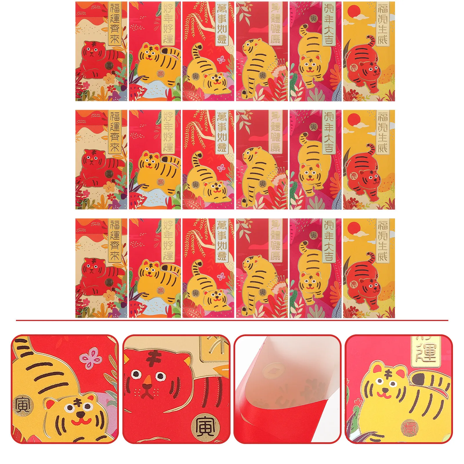 36Pcs Long Red Packets Chinese Style Festive Money Pockets for New Year Luck Celebration Spring Festival Gift Giving Decorative
36Pcs Long Red Packets Chinese Style Festive Money Pockets for New Year Luck Celebration Spring Festival Gift Giving Decorative