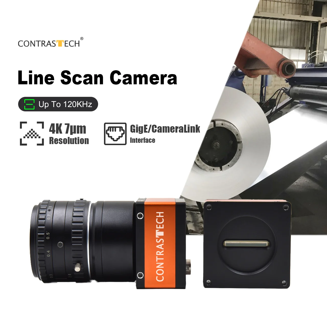 ZXY Support 2/4 TDI GigE Vision GeniCam High Speed 59kHz 2048 Pixel Line Scan Camera for Under Vehicle Scanning System